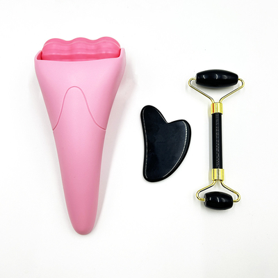 Conjunto de masaje facial Roller de jade para el crecimiento del cabello dispositivo de belleza y antienvejecimiento natural