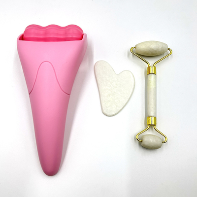 Conjunto de masaje facial Roller de jade para el crecimiento del cabello dispositivo de belleza y antienvejecimiento natural