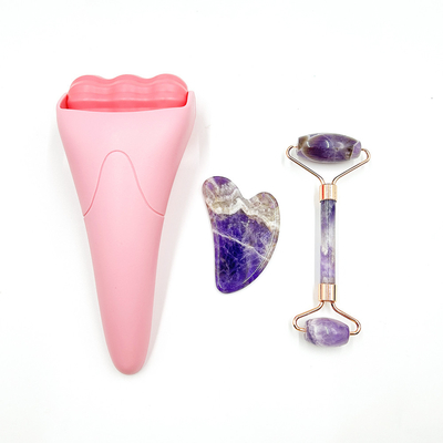 Conjunto de masaje facial Roller de jade para el crecimiento del cabello dispositivo de belleza y antienvejecimiento natural