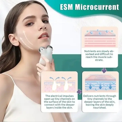 Loción conducción masajeador eléctrico para la belleza de la cara y el cuello EMS levantamiento