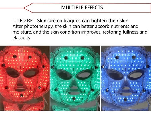 Tensión 110V-240V 7 Color LED máscara facial terapia de luz para el endurecimiento y el endurecimiento de la piel