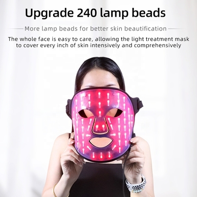 Mascarilla facial de silicona portátil LED Cuidado de la piel 4 Color Aprietación de arrugas para el cuello / garganta