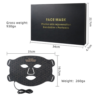 Mascarilla facial de silicona portátil LED Cuidado de la piel 4 Color Aprietación de arrugas para el cuello / garganta