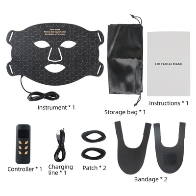 Mascarilla facial de silicona portátil LED Cuidado de la piel 4 Color Aprietación de arrugas para el cuello / garganta