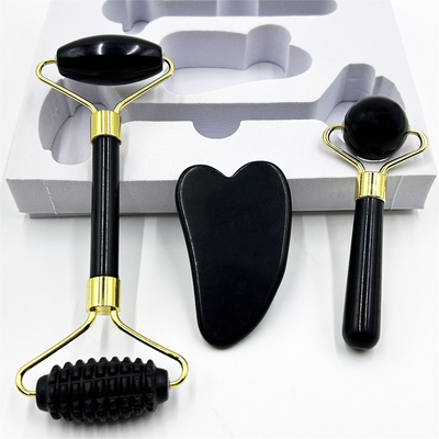 Home Jade Roller con piedra natural Xiuyan Beauty Green Facial Roller de hielo y caja personalizada