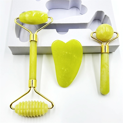 Home Jade Roller con piedra natural Xiuyan Beauty Green Facial Roller de hielo y caja personalizada