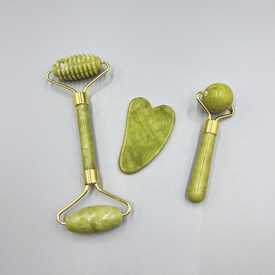 19*16*5cm Mini Jade Roller de mano de marca privada para levantar el rostro Gua Sha Set Box Tools 2023