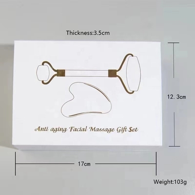 19*16*5cm Mini Jade Roller de mano de marca privada para levantar el rostro Gua Sha Set Box Tools 2023
