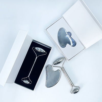 Masaje de cara cuello cuerpo con acero inoxidable Gua Sha 304 Acero tablero de raspado masajeador