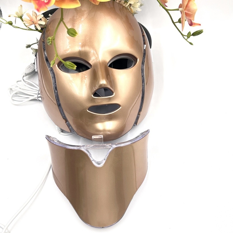 Tensión 110V-240V 7 Color LED máscara facial terapia de luz para el endurecimiento y el endurecimiento de la piel