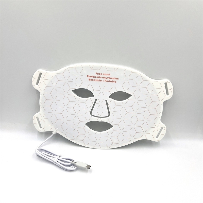 40*29.5cm máscara facial LED 4 color luz fotónica tratamiento del acné blanqueador silicona cuidado de la piel