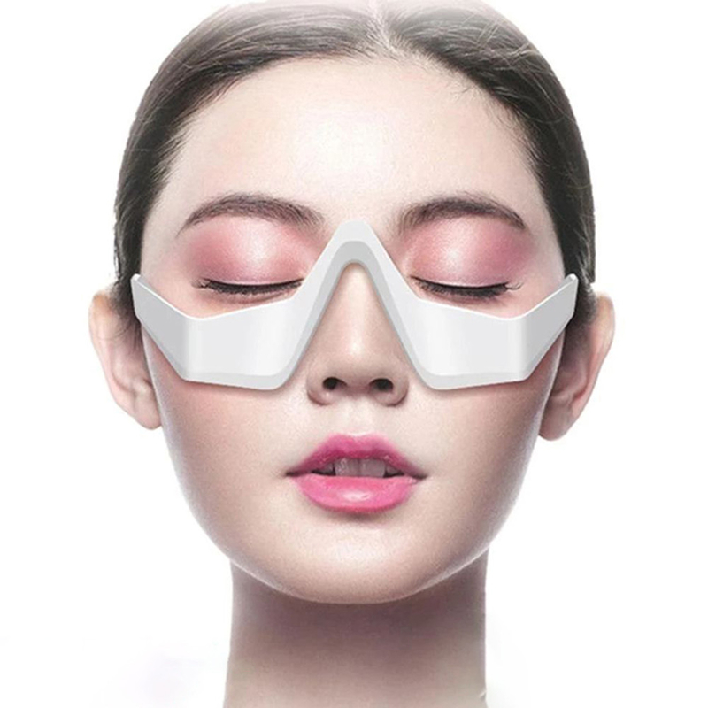 Dispositivo de terapia de luz roja de vibración plástica con masajeador de ojos de micro-corriente Ems