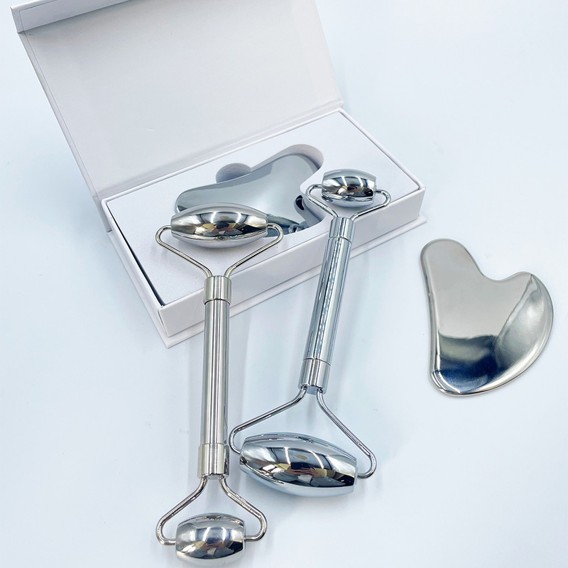 Masaje de cara cuello cuerpo con acero inoxidable Gua Sha 304 Acero tablero de raspado masajeador